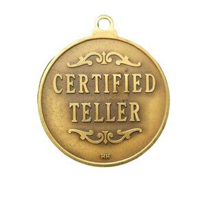Certified Teller Program Brass Gold Medal Pendant Keychain Pyramid Token SC246